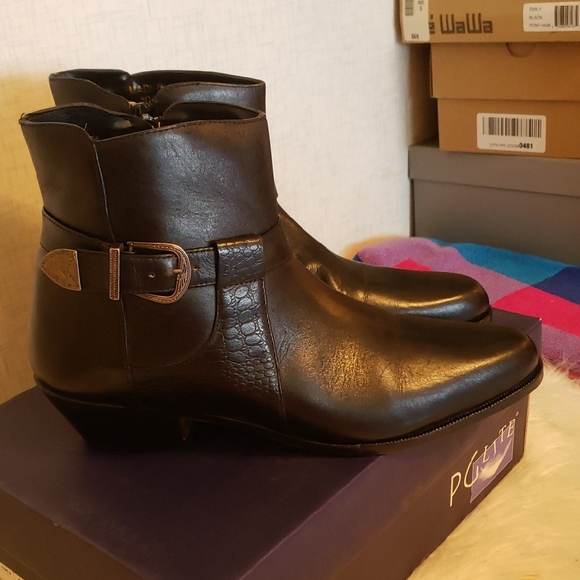 Elegant Black Leather Boots. Black Color,All Leather,comfortable,fasion,for Many - Picture 1 of 11